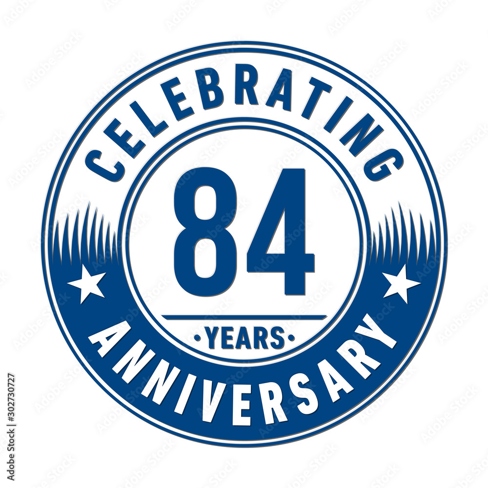 84 years anniversary celebration logo template. Vector and illustration. 84 years anniversary celebration logo template. Vector and illustration.