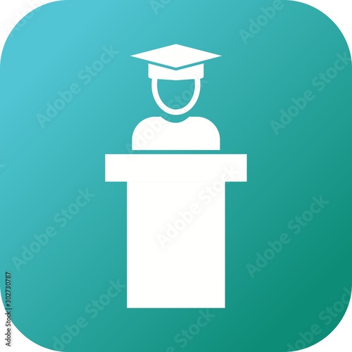 Beautiful Lectturer Glyph Vector Icon