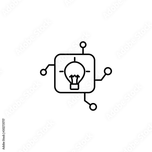 circuit board bulb idea icon line style