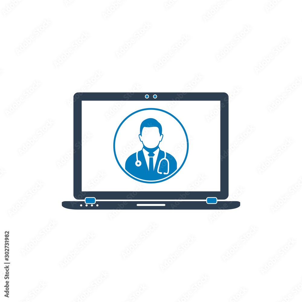 Online Medical Help Icon. Flat style vector EPS. Online Medical Help Icon. Flat style vector EPS.