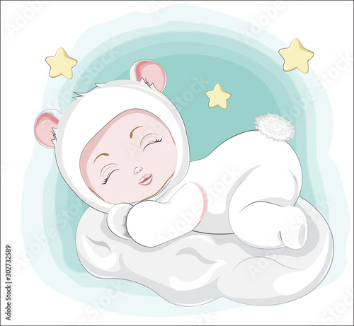 newborn sleeping sweet little baby