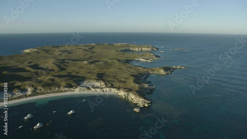 Aerial view yachts in Marjorie Bay Rottnest Perth photo