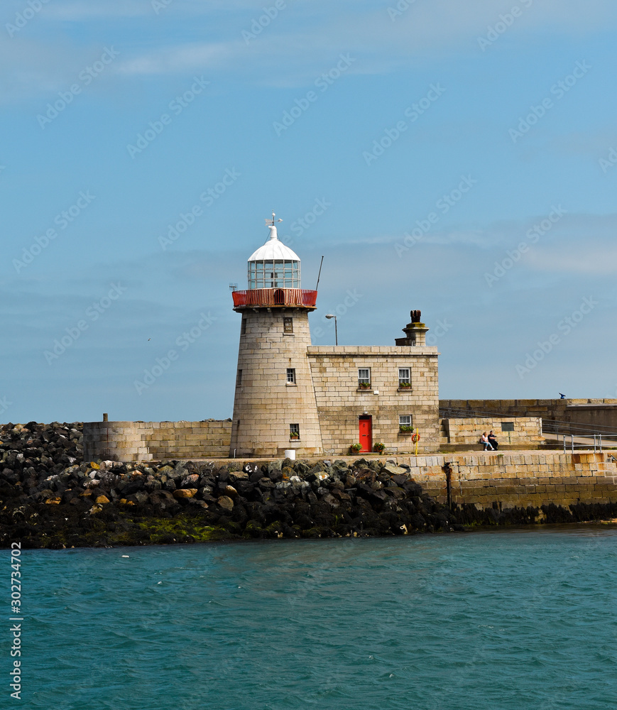 Lighthouse in the Irish Howth port