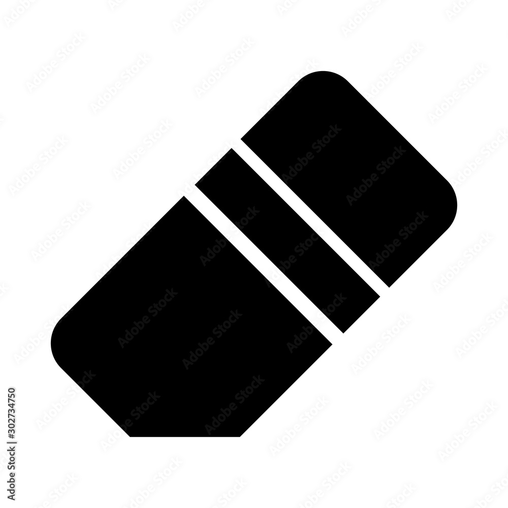 Obraz premium Eraser Vector illustration. Quality design element Glyph Style. Editable stroke.