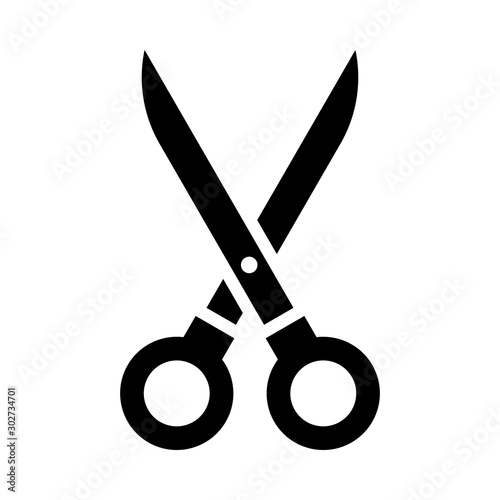 Scissor Vector illustration. Quality design element Glyph Style. Editable stroke.