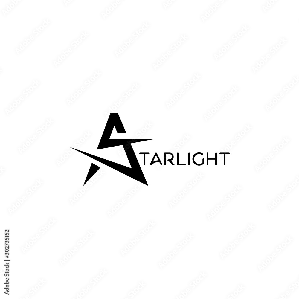 Design logo on the initials illustration of the letter S in a star. Design logo on the initials illustration of the letter S in a star.