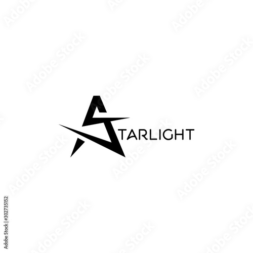 Design logo on the initials illustration of the letter S in a star.