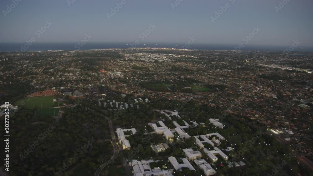 Aerial sunrise view Murdoch University Perth residential suburbs Aerial sunrise view Murdoch University Perth residential suburbs