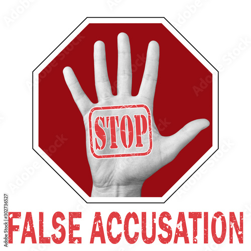 Fotografie Stop false accusation news conceptual illustration