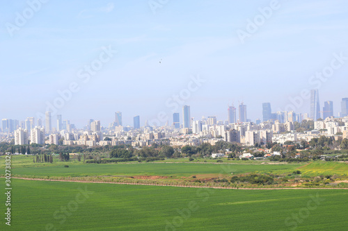 View of Tel aviv and surroundings from Ariel Sharon Park, Israel photo