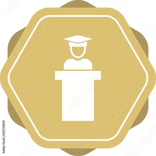 Beautiful Lectturer Glyph Vector Icon