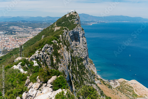 gorgeous landscape. Top view of a rock going into the ocean