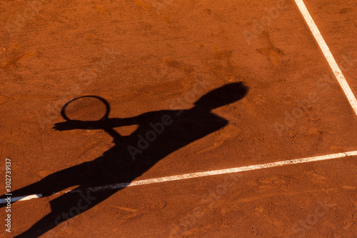 Tennis Clay court, baseline and shadow