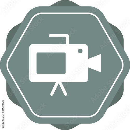 Beautiful Video Camera Glyph Vector Icon