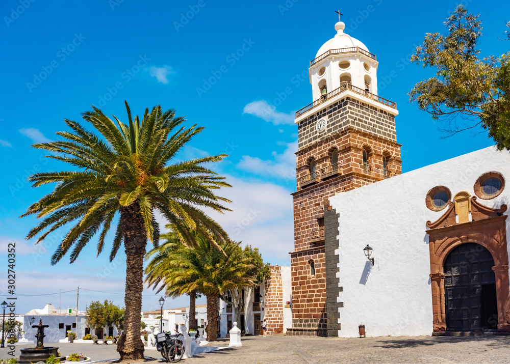 Teguise, Lanzarote, Canary Island, Church Iglesia de Nuestra Senora de Guadalupe on main square