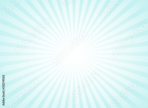 Sunlight wide horizontal background. Blue color burst background with yellow highlight.