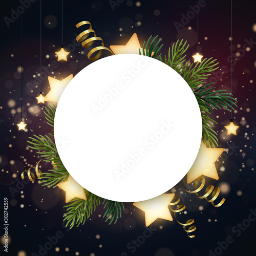 Round Christmas wreath with...