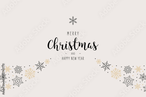 Christmas snowflakes elements ornaments greeting card on background
