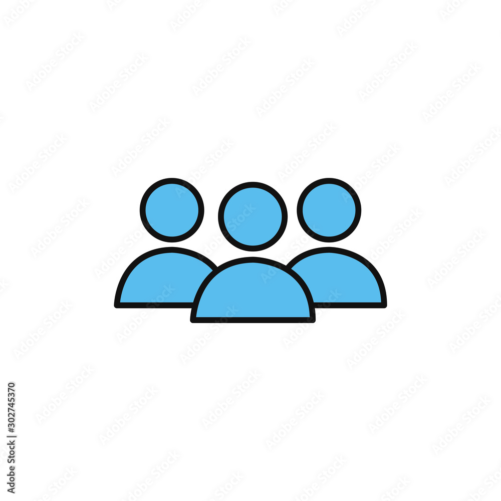 avatar team group internet flat line style avatar team group internet flat line style