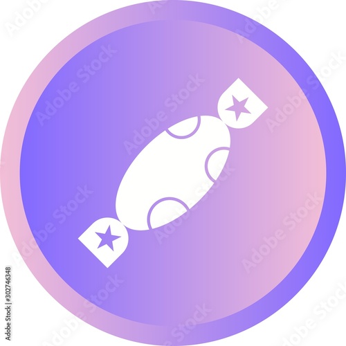 Beautiful Toffee Glyph Vector Icon