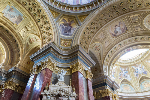 Inside architectural details. St. Stephen s Basilica in Budapest  Hungary