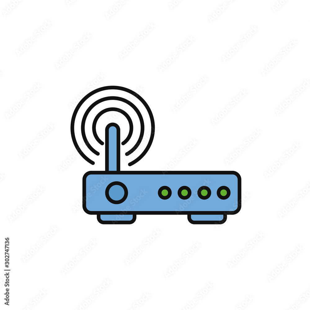 router signal internet flat line style router signal internet flat line style