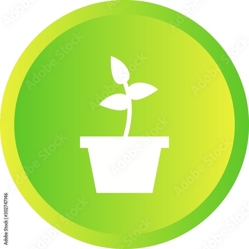 Beautiful Planting Glyph Vector Icon