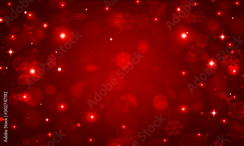 Red Christmas background, new year, bright, bokeh, glitter, snowflakes, blurred, lights, Christmas, winter, holiday