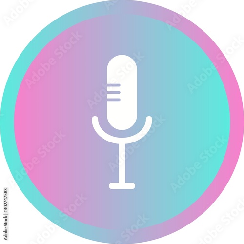 Beautiful Mic Glyph Vector Icon