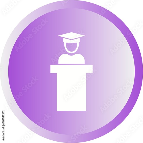 Beautiful Lectturer Glyph Vector Icon