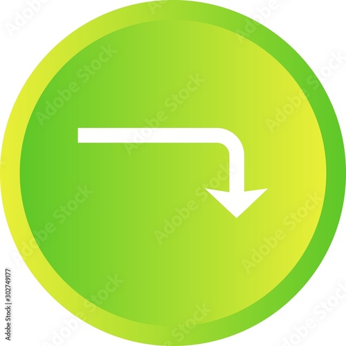Beautiful Turn Down Glyph Vector Icon