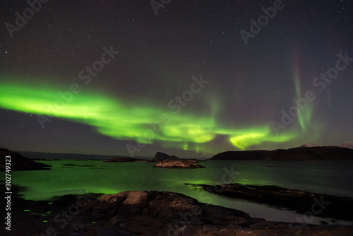 Northern Lights paint the sea