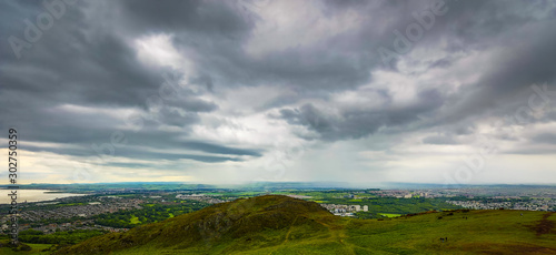 Arthur's Seat peak of the group of hills in Edinburgh, Scotland.