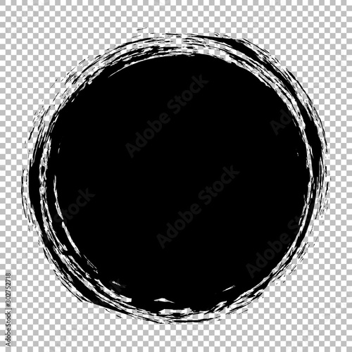  round banner - brush painted circle on transparent background