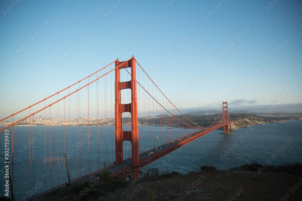 Fototapeta premium Golden Gate Bridge, San Francisco, California, America's Bridge, Red Bridge, 