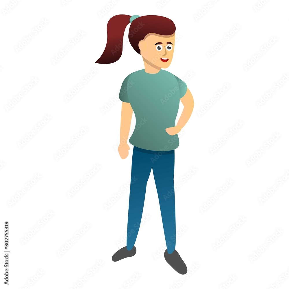 Girl kindergarten icon. Cartoon of girl kindergarten vector icon for web design isolated on white background Girl kindergarten icon. Cartoon of girl kindergarten vector icon for web design isolated on white background