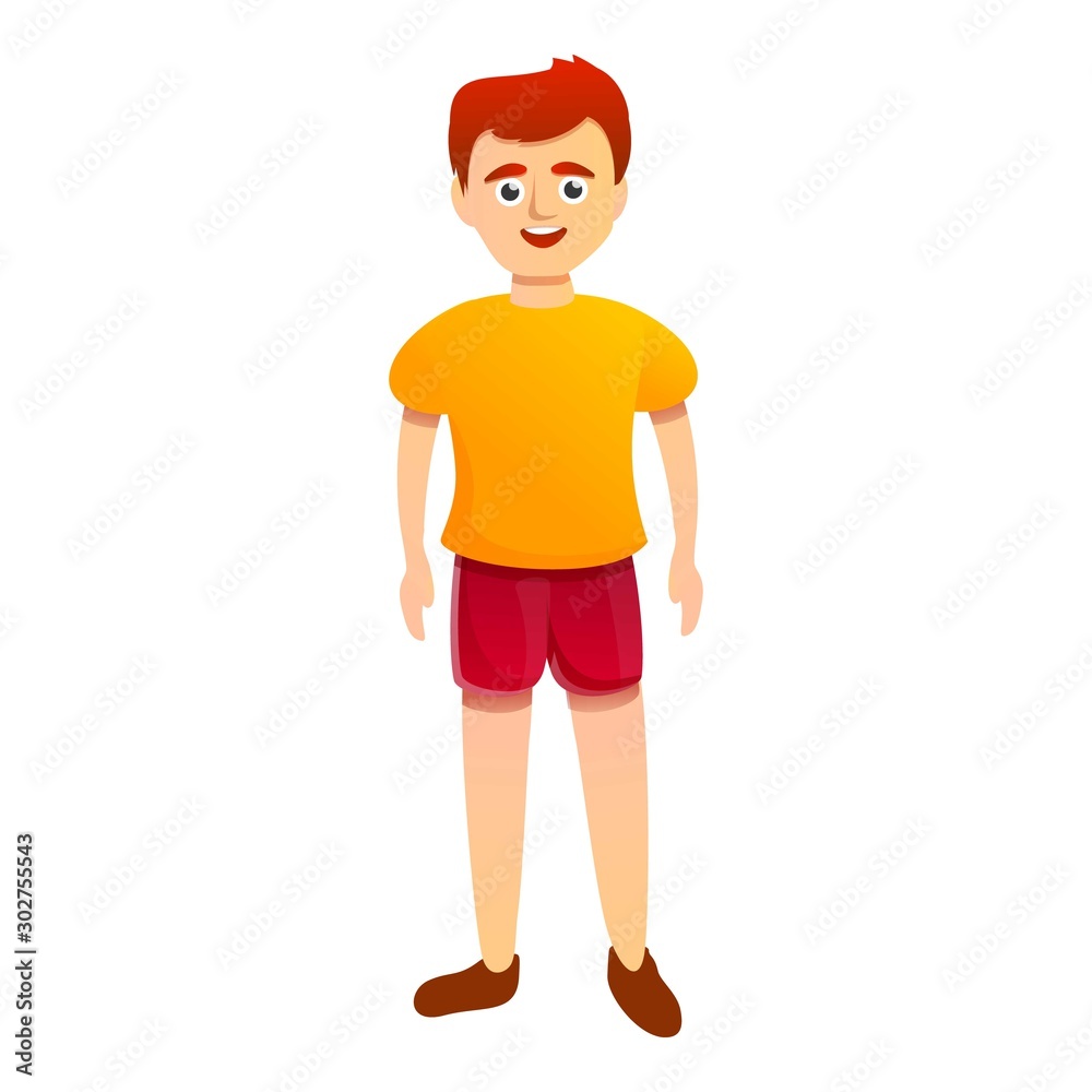 Red hair boy icon. Cartoon of red hair boy vector icon for web design isolated on white background