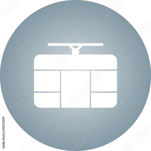 Beautiful Chairlift Glyph Vector Icon