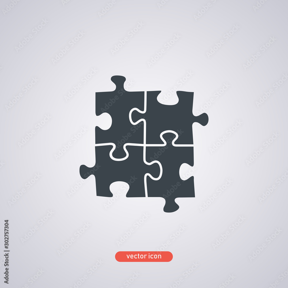 Puzzle icon on a white background. Puzzle icon on a white background.