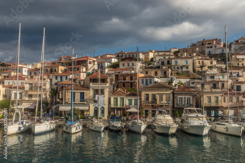 Boats and houses in a village in Poros Island © lisandrotrarbach