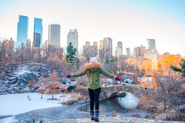 Adorable girl in Central Park at New York City