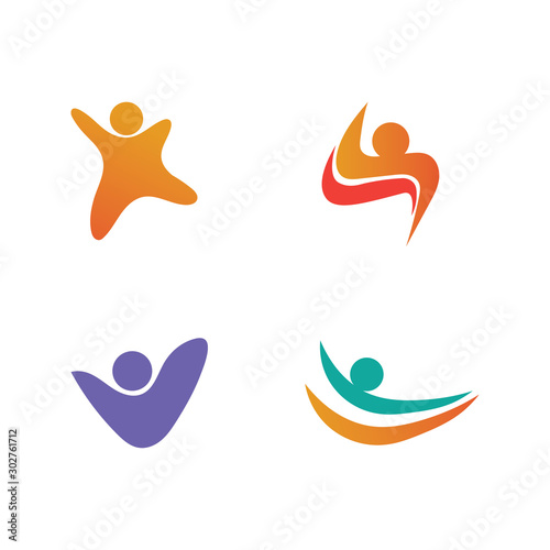 people care success health life logo template icons and community group