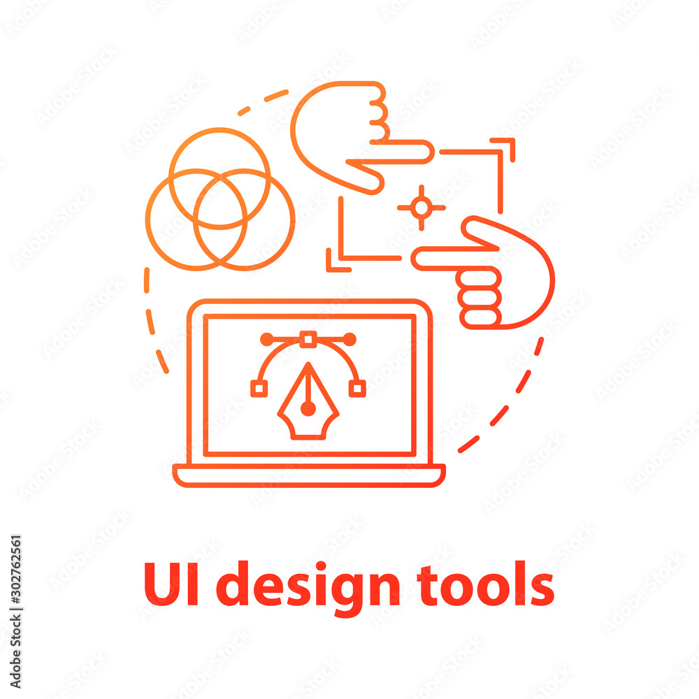 UI design tools concept icon. Software