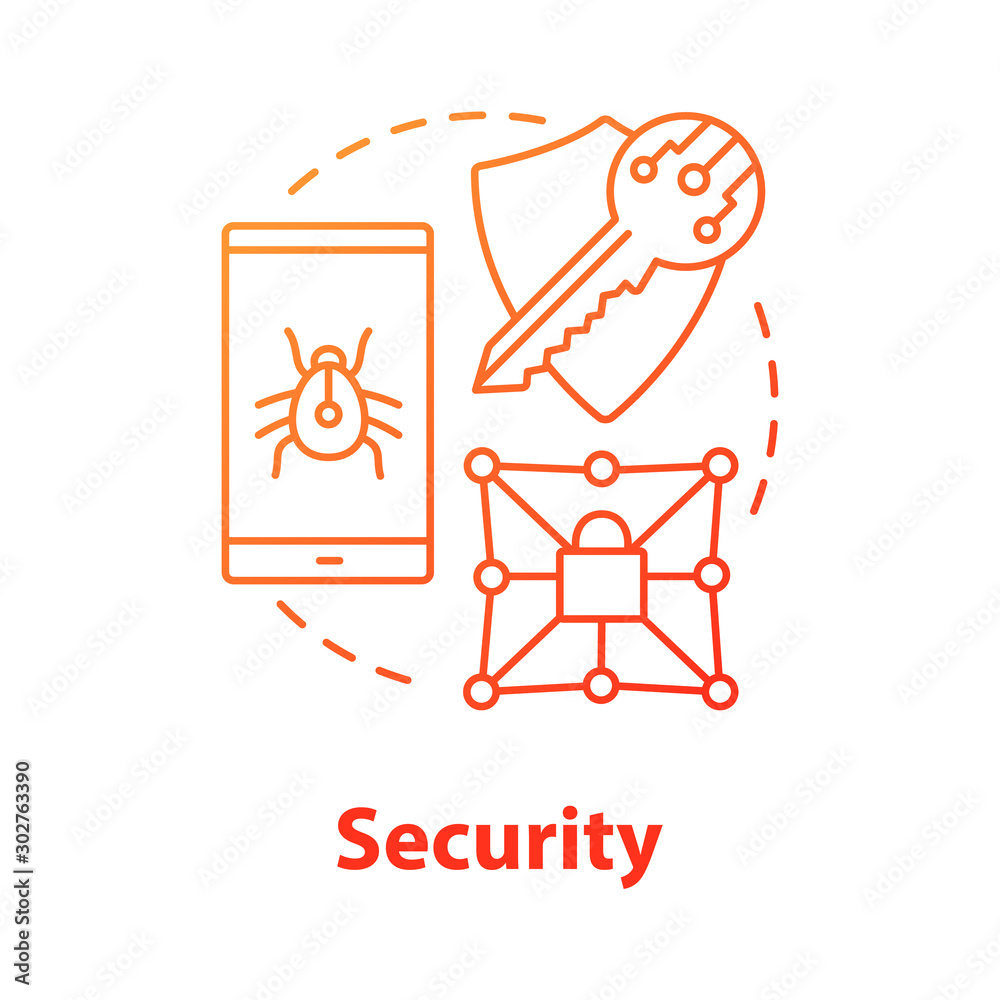 Security concept icon. Privacy protection idea thin line illustration ...