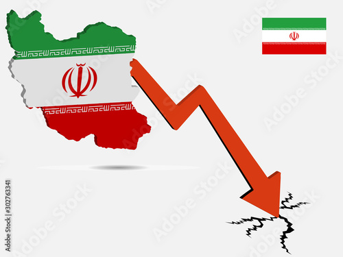 Iran economic crisis concept Vector illustration eps 10