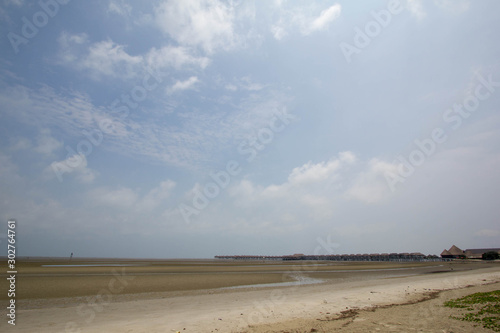 beautiful beach with no people and wide view ind Malaysia, Sepang Gold Coast, Asia