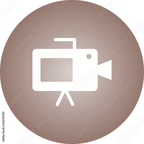 Beautiful Video Camera Glyph Vector Icon
