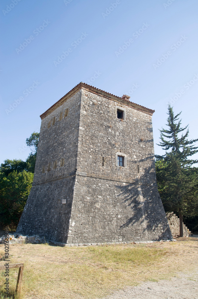 Venetian tower  in ancient city Butrint, Albania