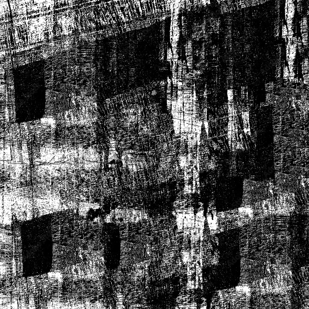 Grunge background black and white. Pattern of scratches, chips, cracks. Vector monochrome pattern of dirt. Old worn surface