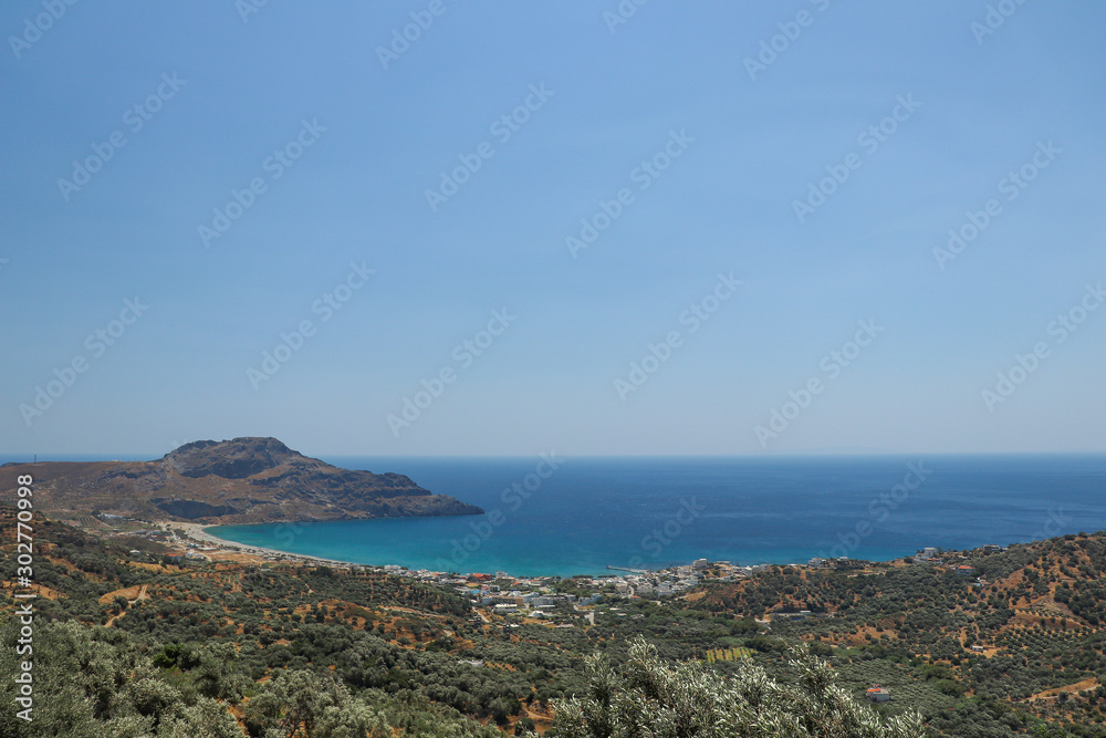 Sea view from the mountain in Crete